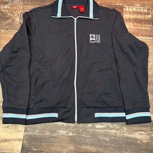 Mossimo Supply Co. Navy Blue Zip-Up Sweatshirt